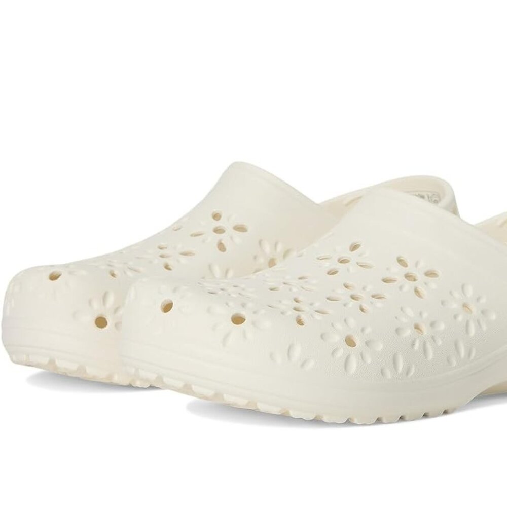 Crocs Unisex Adult Floral Classic Clogs WHITE